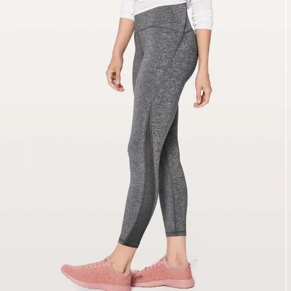 Lululemon Heathered Black Train Times 7/8 25